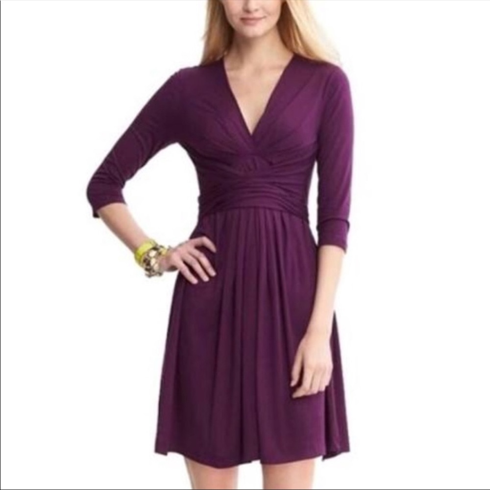 Banana Republic x Issa Purple Wrap Dress Size M